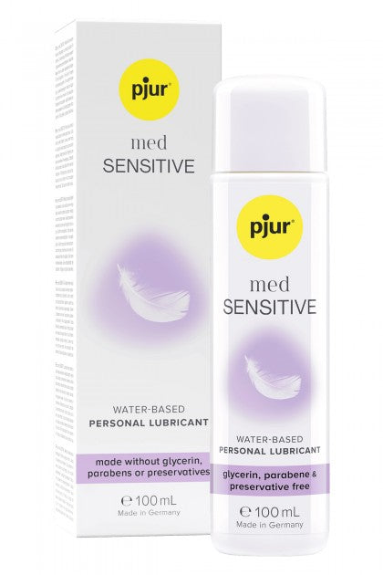 Lubricante íntimo Pjur Med Sensitive con su envase