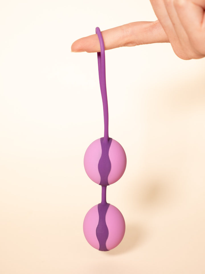 Pelvic Play II, esferas duales lila de silicona médica"