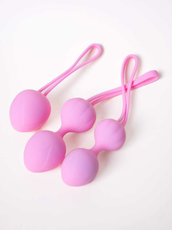 Trio Kegel, tres bolas de silicona médica rosa para entrenar el suelo pélvico